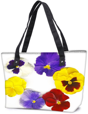 

Snoogg Pack Of 2 A Circle Made Of Colorful Viola Tricolor Combo Tote Shopping Grocery Bag With Coin Pencil Purse Shoulder Bag(Multicolor, 15 L)