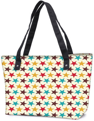 

Snoogg Pack Of 2 Multicolor Stars Cream Pattern Combo Tote Shopping Grocery Bag With Coin Pencil Purse Shoulder Bag(Multicolor, 5 L)