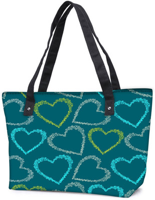 

Snoogg Pack Of 2 Colorful Hearts Green Pattern Combo Tote Shopping Grocery Bag With Coin Pencil Purse Shoulder Bag(Multicolor, 15 L)