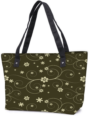 

Snoogg Pack Of 2 Cream Flower Combo Tote Shopping Grocery Bag With Coin Pencil Purse Shoulder Bag(Multicolor, 5 L)