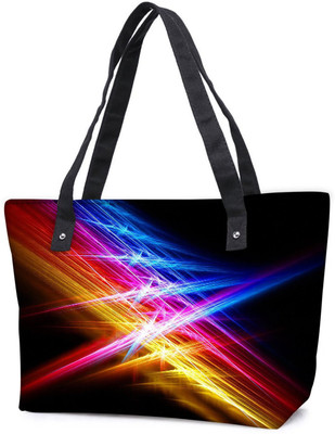 

Snoogg Pack Of 2 Attracting Multiple Lights Combo Tote Shopping Grocery Bag With Coin Pencil Purse Shoulder Bag(Multicolor, 15 L)