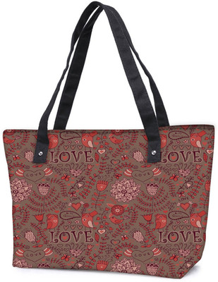 

Snoogg Pack Of 2 Love Brown Pattern Combo Tote Shopping Grocery Bag With Coin Pencil Purse Shoulder Bag(Multicolor, 15 L)