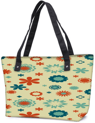 

Snoogg Pack Of 2 Cream Pattern Flowers Combo Tote Shopping Grocery Bag With Coin Pencil Purse Shoulder Bag(Multicolor, 5 L)