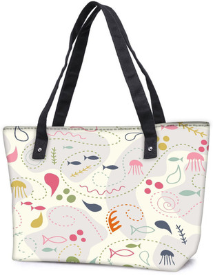 

Snoogg Pack Of 2 Fish World Combo Tote Shopping Grocery Bag With Coin Pencil Purse Shoulder Bag(Multicolor, 15 L)