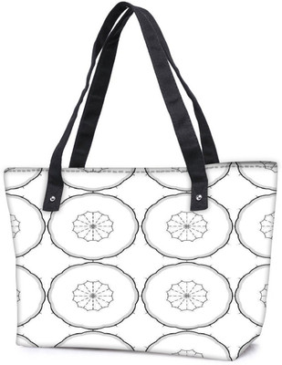 

Snoogg Pack Of 2 Grey Color White Pattern Combo Tote Shopping Grocery Bag With Coin Pencil Purse Shoulder Bag(Multicolor, 5 L)