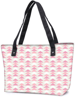 

Snoogg Pack Of 2 Light Pink Triangles Combo Tote Shopping Grocery Bag With Coin Pencil Purse Shoulder Bag(Multicolor, 15 L)