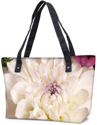 

Snoogg Pack Of 2 Dahlia White Flower Combo Tote Shopping Grocery Bag With Coin Pencil Purse Shoulder Bag(Multicolor, 5 L)