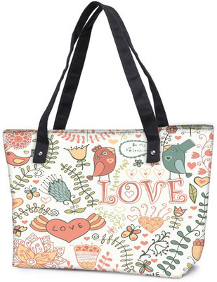 

Snoogg Pack Of 2 Love Colorful Birds Combo Tote Shopping Grocery Bag With Coin Pencil Purse Shoulder Bag(Multicolor, 15 L)
