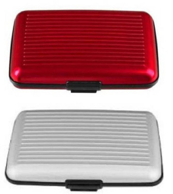

Gencliq aluma 6 Card Holder(Set of 2, Red, Silver)