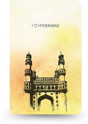 

inkFlap A5 Journal(FlapBook Thin Premium Plain Notebook - I Love Hyderabad, Yellow)