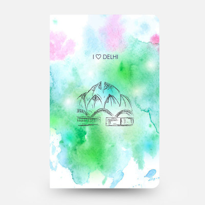 

inkFlap A5 Journal(FlapBook Thin Premium Plain Notebook - I Love Delhi (Lotus Temple), Multihued)