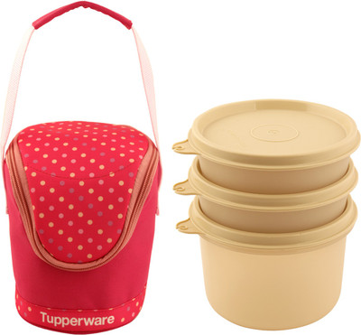 

Tupperware Lunch Box 3 Containers Lunch Box(800 ml), Off- white