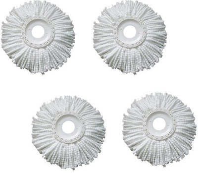 

JRDS Set of 4 360 Rotating Magic Refills Wet & Dry Mop(White)