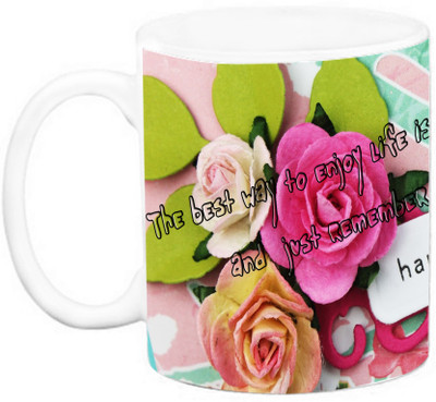 

EFW HAPPY BIRTHDAY - Quotes (The Best Way to enjoy life is to forget your age) Ceramic Mug(325 ml), Multicolor