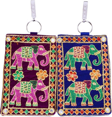 

Craft Trade Craft Trade Elephant Design Mobile Pouch (E) Mobile Pouch(Multicolor, Pink)
