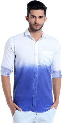 Campus Sutra Men's Solid Casual White, Blue Shirt Campus Sutra Men's Solid Casual White, Blue Shirt