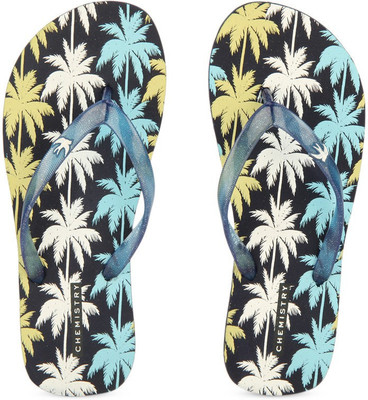 

Chemistry Printed Flip Flops, Blue & white