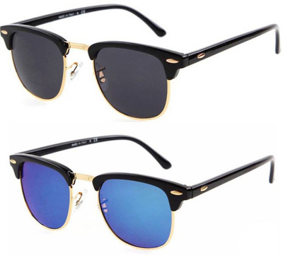 Poloport Wayfarer Sunglasses(Black, Blue)