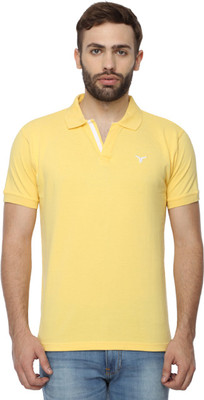 

Youthen Solid Men's Polo Neck Yellow T-Shirt