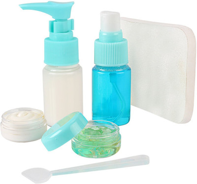 

HOKIPO Refillable Travel Spray Bottles with Zippered Pouch, 6 Pieces - [Airline Carry-On Approved] Travel Toiletry Kit(Multicolor)