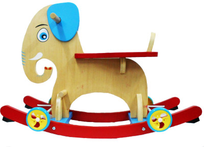 

Emob 2 in 1 Wooden Baby Rocker Elephant Assembly Rocking / Ride on Toy with Wheels(Multicolor)