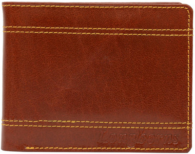 

Longhorns Men Brown Genuine Leather Wallet(6 Card Slots), Brown-02