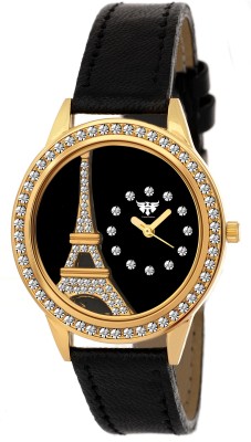Fadiso Fashion FF4007-BLK-GLD Crystal Studded Jewels Analog Watch  - For Women   Watches  (Fadiso Fashion)