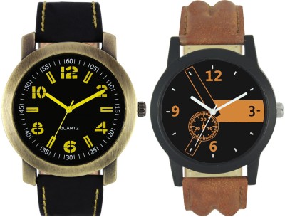Shivam Retail Stylish Black And Brown Profess33onal Look Combo Analog Watch  - For Men   Watches  (Shivam Retail)