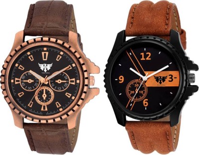 Fadiso Fashion Stylish Combo of 2 Watches 5055-BR-BK Modish Analog Watch  - For Men   Watches  (Fadiso Fashion)