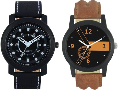 Shivam Retail SR Stylish Black And Brown Professional Look Combo Analog Watch  - For Men   Watches  (Shivam Retail)