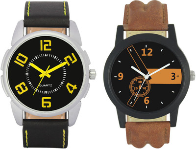 View Shivam Retail Stylish Black And Brown25 Professional Look Combo Analog Watch  - For Men Wrist Watches Price Online(Shivam Retail)