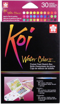 

Sakura KOI Pocket Field Sketch Box 30 Water color cake palette with brush