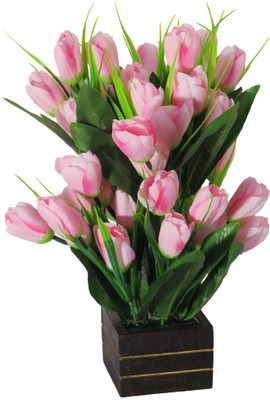 

eMani Multicolor Tulips Artificial Flower with Pot(12 inch, Pack of 1)