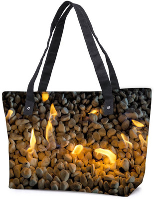

Snoogg Pack Of 2 Fire Pebble Combo Tote Shopping Grocery Bag With Coin Pencil Purse Shoulder Bag(Multicolor, 15 L)