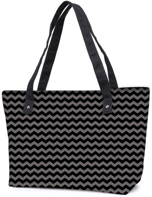 

Snoogg Pack Of 2 Grey Black Wave 2457 Combo Tote Shopping Grocery Bag With Coin Pencil Purse Shoulder Bag(Multicolor, 15 L)
