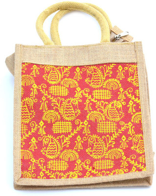 

Art Godaam Printed jute bag 0008 Lunch Bag(Multicolor, 12 inch)