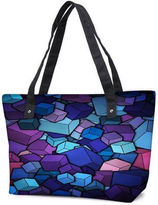 

Snoogg Pack Of 2 Square Shapes Combo Tote Shopping Grocery Bag With Coin Pencil Purse Shoulder Bag(Multicolor, 5 L)