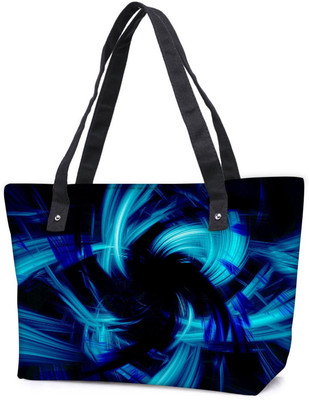 

Snoogg Pack Of 2 Abstract Blue Smoke Combo Tote Shopping Grocery Bag With Coin Pencil Purse Shoulder Bag(Multicolor, 5 L)