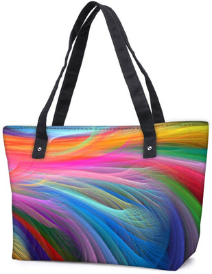 

Snoogg Pack Of 2 Colored Feathers Combo Tote Shopping Grocery Bag With Coin Pencil Purse Shoulder Bag(Multicolor, 5 L)
