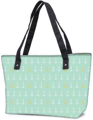 

Snoogg Pack Of 2 Colourful Anchor Pattern Combo Tote Shopping Grocery Bag With Coin Pencil Purse Shoulder Bag(Multicolor, 15 L)