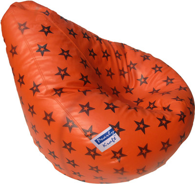 

PearlyKraft XXL Teardrop Bean Bag Cover (Without Beans)(Orange, Black)