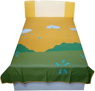 

Hugs N Rugs 200 TC Cotton Single Embroidered Bedsheet(Pack of 1, Multicolor)