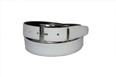 

Pellezzari Men Formal Multicolor Genuine Leather Reversible Belt, Black & white