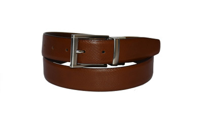 

Pellezzari Men Formal Tan Genuine Leather Reversible Belt
