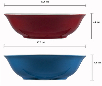 

La Platina Color Bowl Porcelain Bowl Set(Blue, Pink, Pack of 2)