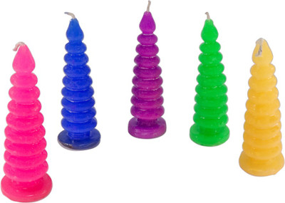 

Indian Ocean Designer Multi Color Set of 5 Tapper Candle(Multicolor, Pack of 5)