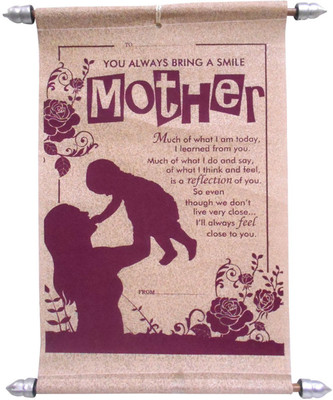 

Natali Traders Mother's Day Scroll Card Greeting Card(Maroon, Pack of 1)