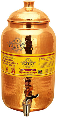 

Taluka Handmade Healthy Pure Copper Matka Water Pot Pitcher Pot Water Tank Capacity :- 2000 ML for Water Drinking - 2 L Copper Grocery Container(Brown)