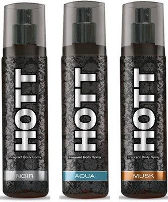 

Hott Noir, Musk and Aqua Body Spray - For Men(135 ml, Pack of 3)