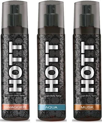 

Hott Swagger, Aqua and Musk Body Spray - For Men(135 ml, Pack of 3)